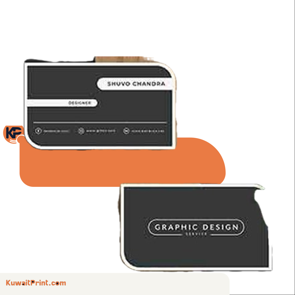 business card with two round corners